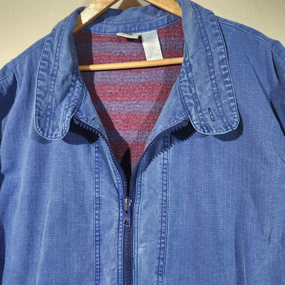 VTG Nike ACG Blue Ripstop Workwear Jacket Men L Fleece Blanket Lined Zip Up 90s